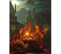 VsoxA Célèbre Impression d'image Peinture d'art Murale le marché des juifs de Petrus Van Schendel Affiches et Impressions Pour la Décoration Murale 60x90cm