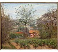 VsoxA Célèbre Murales en Toile Imprimé sur Toile le Cottage rose de Camille Jacob Pissarro Affiches Imprimées Pour la Décoration de Bureau 60x90cm