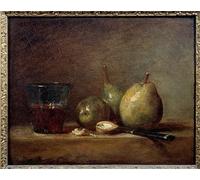VsoxA De Célèbres Tableaux Abstait Peinture Art Mur De Toile Poires Noix et verre de vin Nature morte Peinture de Jean Baptiste Simeon Chardin Photos d'œuvres d'art 60x90cm