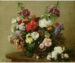VsoxA De Célèbres Tableaux Toile Wall Art Images Abstraites Roses françaises et fleur par Ignace Henri Jean Fantin Latour Poster Décoration Murale Pour les Décorations pour la Maison 60x90cm