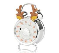 Vspek 55-Minute Countdown Timer, Classroom Visual Timer for Kids and Adults, Durable Mechanical Kitchen Timer Clock -NO Batteries Required- Timer in The Shape of Alarm Clock (Bois de cerf)