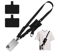 Vspek Chaîne de téléphone portable réglable universelle - Sangle de téléphone portable à bandoulière, convient pour tous les smartphones, avec sachet et 2 inserts de rechange