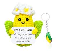 Vspek Poupée de maïs au crochet positive, cadeau de soutien émotion de maïs fait à la main, cadeau d'encouragement, cadeau d'anniversaire pour la famille, les amis, les collègues, la meilleure amie