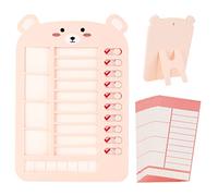 Vspek Tableau de Liste de Contrôle, Mémo en Plastique, Planification des Tâches Quotidiennes Quotidiennement Memo Checklist Boards Chore Chart avec Papier Vierge pour Planificateur Calendrier (Rose)