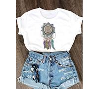 VSQD Vêtements Femmes Lettre 90s Simple O-Cou Nouveaux Vêtements De Mode À Manches Courtes Femme Top Tee T-Shirt D'été Dessin Animé Graphique T Shirt-MGQ29634,M