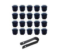 VSREI 20 Pièces Cache Ecrou 19mm Ecrou Couvre - Cache Boulon Ecrou Couvre avec Outil Demontage Écrou de Bouchon à vis de Moyeu de Pneu pour Voitures Capuchon de Protection de Ecrou (Noir)