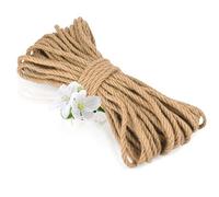 vsshe 10m de Corde de Jute Naturelle Brune, 10mm D'épaisseur La cordeline Ficelle Jute Naturel, Ficelle d'emballage Ruban Cadeau, Ficelle de Jute pour Emballage, DIY Artisanat, Fleuristerie Décoration
