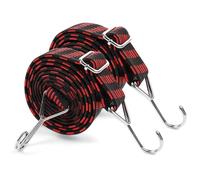 vsshe 2PCS Tendeurs Elastiques Réglables, 3CM x 2M Tendeurs Elastique avec Crochets, Sandow Plat Anti-Dérapant, Crochets Anti-Rouille pour Bagages/Tente/Transport de Charges/Vélo/Moto/Voiture/Camping