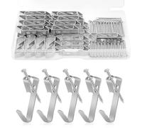 vsshe 50 Pièces Accroche Tableau Mural, Crochet pour Cadre Photo, Accroche Cadre Attache Cadre, Argent Fixation Murale avec Clous, Fixations pour Cadrespour Fixation Cadres Photos Miroirs