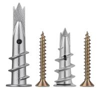 vsshe 80pcs Chevilles pour Placoplatre, 40 Chevilles pour Plaques de Plâtre + 40 Vis Autoperceuses, Cheville Queue de Cochon, Cheville Autoperceuses en Métal pour Plaques de Plâtre Béton Briques