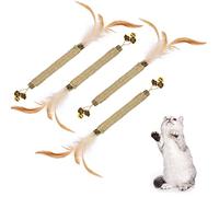 VSSHE Bâtons d'herbe à Chat, 4 pièces Bâtons à Mâcher pour Chats, Jouet Cataire pour Chat, Pour que les chats jouent, mordent, mâchent, Aident avec Le Tartre et La Mauvaise Haleine Hygiène Saine Soins