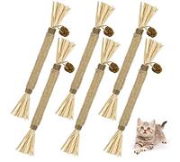 VSSHE Bâtons d'herbe à Chat, 6 pièces Bâtons à Mâcher pour Chats, Jouet Cataire pour Chat, Pour que les chats jouent, mordent, mâchent, Aident avec Le Tartre et La Mauvaise Haleine Hygiène Saine Soins