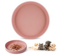 vsshe Gamelle en Silicone pour Chat et Chien Bol Nourriture Plat, 250ml Durable Bol de Nourriture Plat pour Animaux Convient à Aliments Secs/Humides, Transportable & Lavable au Lave-Vaisselle Rose