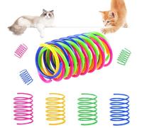 vsshe Jouet de Chat à Ressort, 24pcs Coloré Printemps Jouet de Chat sans BPA, Jouet Chat interactif, Jouet interactif en Spirale en Plastique pour la Chasse et la Morsure