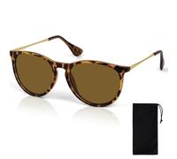vsshe Lunettes de Soleil Unisexe, Modèle Retro Vintage à Ovale, Monture Léopard Classique, Modelage du Visage & Protection UV400, Idéales pour Conduire, Voyages, Shopping & Sports