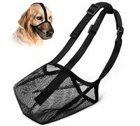 vsshe Muselière pour Chien, Muselière avec Bretelles Réglables, Recouvert de Maille Souple en PVC, Sûres et Respirantes, Empêchent Prévient L'aboiement, D'ingérer des débris et Mordre Un étranger