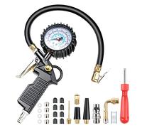 VSSHE Numérique Manomètre Pression Pneu 220 PSI Haute Précis Multifonctionnel Jauge de Pression des Pneus Numérique avec 24 Accessoires, Pistolet de Gonflage de Pneu Portable pour Voiture Moto Vélo