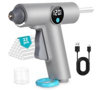 vsshe Pistolets à Colle Électriques, 2500mAh 40s Chauffage Rapide Pistolet à Colle Sans Fil avec 22 Chaude, Pistolet a Colle Chaude Numérique avec LED de TempéRature pour Artisanat, Bricolage
