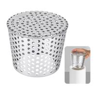 vsshe Protection de Gouttière en Acier Inoxydable, 90-110mm Protection Anti-Chute Feuilles Tuyau Descente en Métal, Couvercle de vidange Anti-Blocage pour Le Toit, Écran de Gouttière