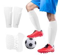 vsshe Protège Tibias de Football, 1 PaireProtège Tibias Anti Chocs Professionnels Enfant, Forme de Nid d'abeille Protège-Tibias Respirants et Antidérapants pour Hommes, Femmes, Enfants Blanc-M
