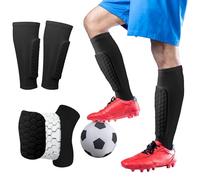 vsshe Protège Tibias de Football, 1 PaireProtège Tibias Anti Chocs Professionnels Enfant, Forme de Nid d'abeille Protège Tibias Respirants et Antidérapants pour Hommes, Femmes, Enfants Noir-L