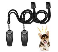 vsshe Sifflet pour Chien, 2 pcs RéGlable Sifflet Ultrason Chien avec Clicker et 2 pcs Cordon, Sifflet Ultrason Chien Anti Aboiement pour Dresser Le Chien, Sifflet Chien Rappel Sifflet Chien Dressage