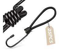 vsshe Tendeurs Elastique avec Crochets, 25 Pièces Tendeurs de Bâche avec Crochets, 15cm Crochet Tendeur Elastique Courts, Tendeurs Universels pour Fixation Bâches, Camping, Bagages, Remorques