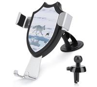 VstaDank Arctic Fox Chases Support de téléphone réglable à 90° pour grille d'aération, support de téléphone portable de voiture avec ventouse pour téléphones de 10,2 à 15,2 cm, supports stables et