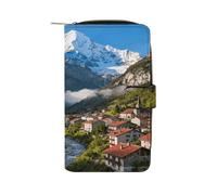 VstaDank Chamonix Portefeuille de voyage en cuir pour femme avec fermeture éclair et poche pour pièces de monnaie de grande capacité