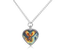VstaDank Collier avec urne phénix pour cendres - Pendentif en forme de cœur - Bijou souvenir pour animal domestique - Collier souvenir pour animal domestique - Collier pour cendres de chien et chat