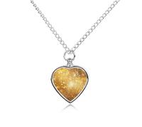 VstaDank Collier urne à paillettes dorées pour cendres, bijou de crémation pour animal de compagnie, pendentif en forme de cœur, bijou souvenir pour animal de compagnie, chien, chat