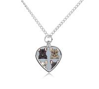 VstaDank Collier urne en forme de bouledogue français pour cendres - Bijou de crémation pour animal domestique - Pendentif en forme de cœur - Bijou souvenir pour animal domestique - Collier pour