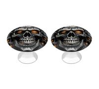 VstaDank Cool Evil Lot de 2 poignées de tiroir rondes modernes en acier inoxydable robustes pour la plupart des meubles