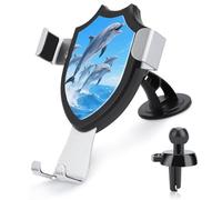 VstaDank Dauphins Support de téléphone réglable à 90° pour grille d'aération, support de téléphone portable de voiture à ventouse pour téléphones de 10,2 à 15,2 cm, supports stables et sûrs