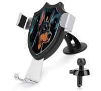 VstaDank Doberman Pinscher Support de téléphone portable réglable à 90° pour grille d'aération, support de téléphone portable de voiture avec ventouse puissante, convient aux téléphones de 10,2 à 15,2