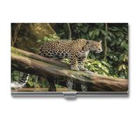 VstaDank Jaguar Porte-cartes de visite en alliage d'aluminium avec fermeture en forme de chat sur un arbre en forme de cascade