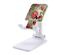 VstaDank Ladybug Support de téléphone portable réglable et pliable pour smartphones et tablettes de 4 à 13 pouces, accessoires de bureau de voyage, style blanc