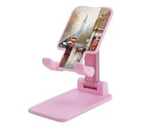 VstaDank London Impression Support de téléphone portable réglable et pliable pour smartphones et tablettes de 4 à 13 pouces, accessoires de bureau de voyage, style rose