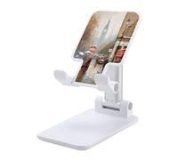 VstaDank London Impression Support de téléphone portable réglable et pliable pour smartphones et tablettes de 4 à 13 pouces, accessoires de bureau de voyage, style blanc