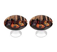 VstaDank Lot de 2 boutons d'armoire ronds pour guitare électrique - Poignées de tiroir simples avec vis en alliage d'aluminium - Ferrures d'armoire modernes pour tiroirs de commode