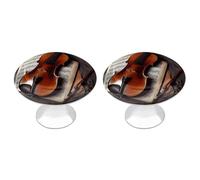VstaDank Lot de 2 boutons d'armoire ronds pour partitions de violon, poignées de tiroir simples avec vis en alliage d'aluminium, poignées de porte de placard modernes pour tiroirs de commode