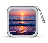 VstaDank Magnifique étui pour DVD Sunrise avec fermeture éclair, étui de rangement rigide pour CD, DVD, VCD, boîte de rangement EVA, portefeuille de protection Blu-ray 40 capacités, portefeuille pour
