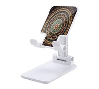 VstaDank Mandala Support de téléphone portable réglable et pliable pour smartphones et tablettes de 4 à 13 pouces, accessoires de bureau de voyage, style blanc