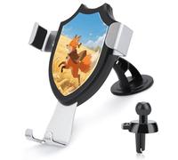 VstaDank Orange Fox Support de téléphone portable réglable à 90° pour grille d'aération, support de téléphone de voiture à ventouse pour téléphones de 10,2 à 15,2 cm, supports stables et sûrs