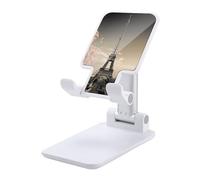 VstaDank Paris Tower Support de téléphone portable réglable et pliable pour smartphones et tablettes de 4 à 13 pouces, accessoires de bureau de voyage, style blanc