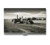 VstaDank Porte-cartes de visite tranquille en alliage d'aluminium pour tracteur et agriculture, porte-cartes de crédit, porte-cartes professionnels haut de gamme, étui exquis de poche en métal pour le