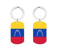 VstaDank Porte-clés en métal avec motif drapeau du Venezuela par sublimation, double face, images imprimées, porte-clés exquis, porte-clés rectangulaire, cadeau pour adulte