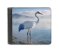 VstaDank Portefeuille à deux volets en cuir pour homme avec poche frontale et porte-cartes Bleu/blanc