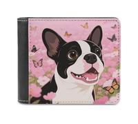 VstaDank Portefeuille à deux volets en cuir PU avec motif tête de chien de dessin animé, porte-cartes de crédit, pour homme et femme