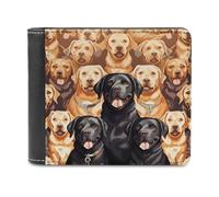 VstaDank Portefeuille fin en cuir à deux volets avec poche avant et porte-monnaie Motif labrador retriever
